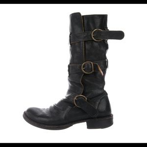 Fiorentino and Baker leather moto boots 37
